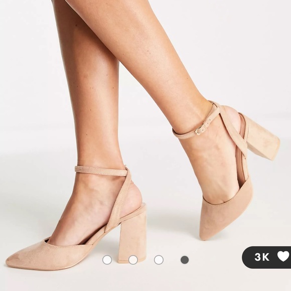 ASOS nude suede heels, wide, size 7.5 - Picture 4 of 13